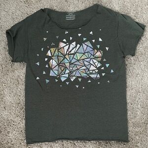 Rainbow Holographic Geometric t shirt